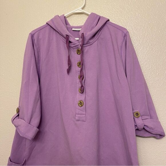 Susan Graver brushed French terry hooded top sweatshirt XL - Picture 2 of 10